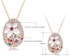 Flower Shaped Set Austrian Crystal Necklace and Pendantand Earringand Ring Bridal Jewelry Sets