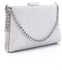 Mr Joe One Main Compartment Synthetic Glittery Clutch - Silver