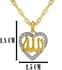 Vera Perla 18K Solid Gold and 0.12Cts Diamonds Heart "Allah" Necklace, 40cm
