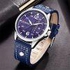 Curren 8224 Men's Analog Waterproof Sport Quartz Wrist Watch With Leather Band - Blue
