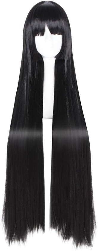 Synthetic Hair Wig Long Straight Black Thermal Hair