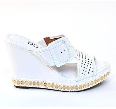 Casual Brazilian Design Wedge Sandals White