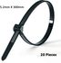 Ipohonline 5.2mm X 300mm Self-Locking Nylon Cable Tie - 20 Pcs (Black)