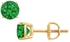 14K Yellow Gold Prong Set Created Emerald Stud Earrings 0.75 CT TGW