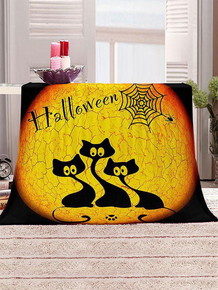 Halloween Cat Print Multifunction Cover Blanket - W31.5 X L47 Inch