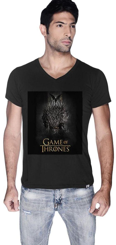 Creo Game of Thrones 01 Movie Poster Printed T-Shirt for Men - L, Black