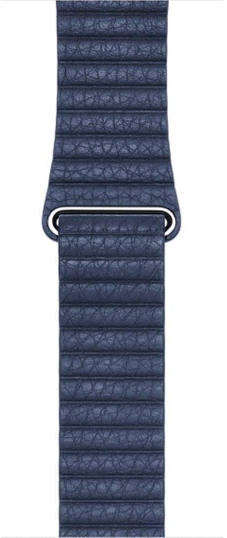 Apple Watch Band, Nanotek Leather Loop Strap, Magnetic Closure Clasp Replacement Bracelet 42mm - Midnight Blue ‫(Apple Watch Not Included)
