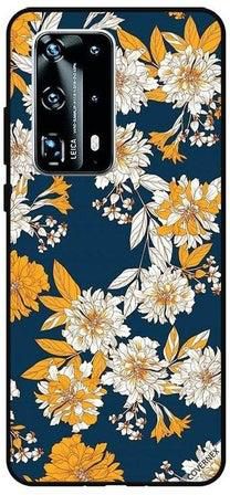 Protective Case Cover For Huawei P40 Pro Plus Yellow White Flowers And Leaves Pattern