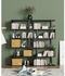 Gadroad 5-Tier Geometric Bookcase,S Shaped Bookshelf, Wood Decorative Storage Shelving, Modern Freestanding Display Shelves, Tall Book Shelf Unit for Living Room Bedroom, Black