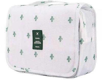 Portable Cactus Toiletry Bag White