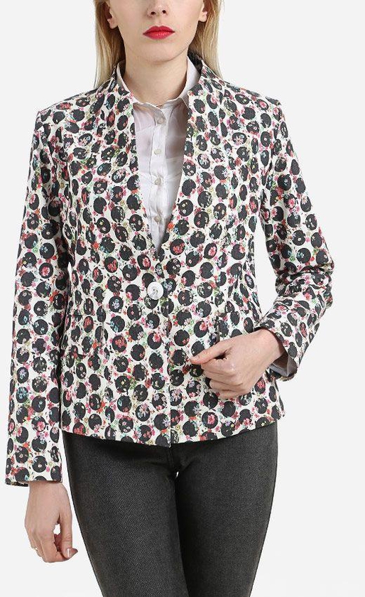 Femina Floral Buttoned Blazer - Multicolour