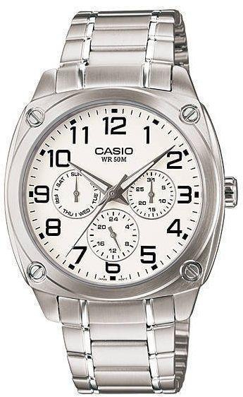 Casio Men's White-Silver Dial Stainless Steel Band Watch [MTP-1309D-7BV]