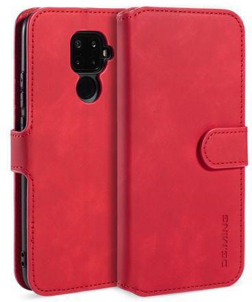 For Huawei Nova 5i Pro / Mate 30 Lite / Nova 5Z DG.MING Retro Oil Side Horizontal Flip Case With Holder & Card Slots & Wallet(Red)