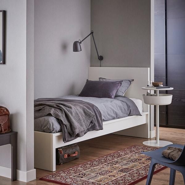 MALM هيكل سرير، عالي, أبيض, ‎90x200 سم‏ - IKEA