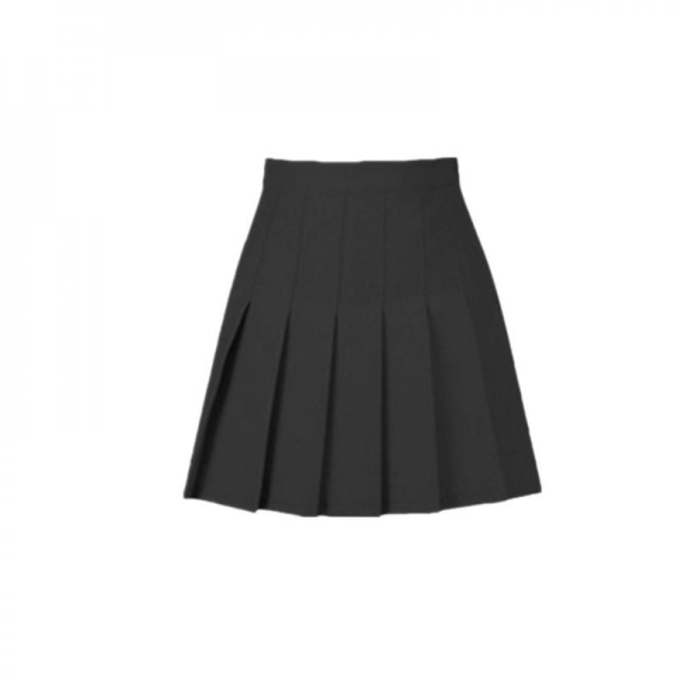 شراءعالية الخصر الأساسية المرأة مطوية تنورة قصيرة تنورة الصلبة اللون تنانير ضئيلة (أسود L) عبر الإنترنت فيالسعودية العربية. 910377435