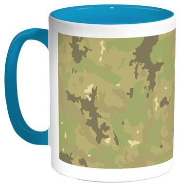 Army Clothing Printed Coffee Mug Turquoise/White/Green