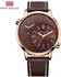 Mini Focus MF0035G Leather Watch - For Men - Brown/Gold