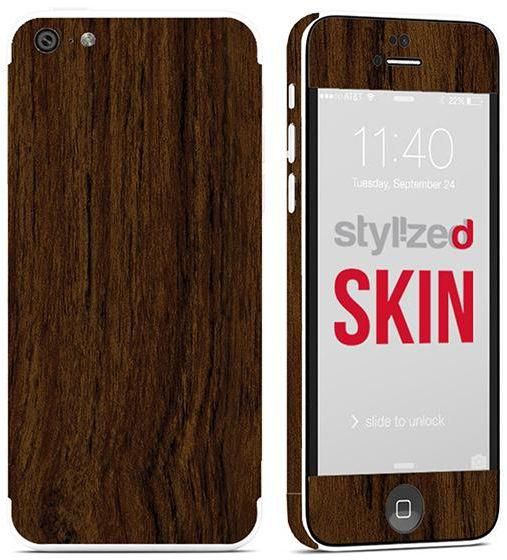 Stylizedd Premium Vinyl Skin Decal Body Wrap For Apple Iphone 5c - Wood Marine Teak
