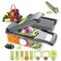 Vegetable Chopper Slicer, Dicer Cutter with Container ,Pro Food Chopper Cheese Grater Multi Blades for Home Kitchen BBQ Onion Potato Tomato,Garlic Crush Press Chopper Included