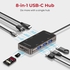 Promate USB-C Hub, Multi-Functional 8-in-1 Type-C Adapter with 100W USB-C Power Delivery Port, 4K HDMI, TF/SD Card Slot, RJ45 Port and 3 USB 3.0 Sync Charge Ports - PrimeHub-Mini
