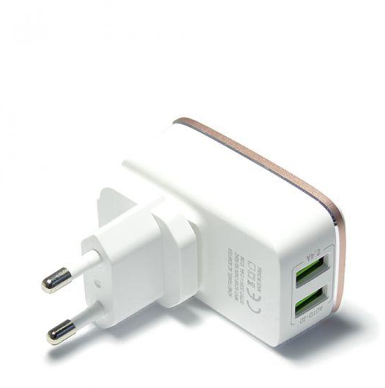 LDNIO A2204- 2-Port USB Original Fast Charger with Micro USB Cable - White