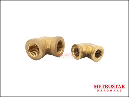 Metrostarhardware Brass Tube Fittings Female Elbow  - 2 Sizes (Gold)