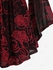 Plus Size Grommets Lace-up Floral Mesh Lace Trim Ruched Flare Sleeve Top - L | Us 12