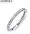Auroses Scallop Eternity Ring 925 Sterling Silver 18K White Gold Plated
