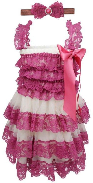 Victorian Rose Baby Lace Petti Tutu Dress + Headband