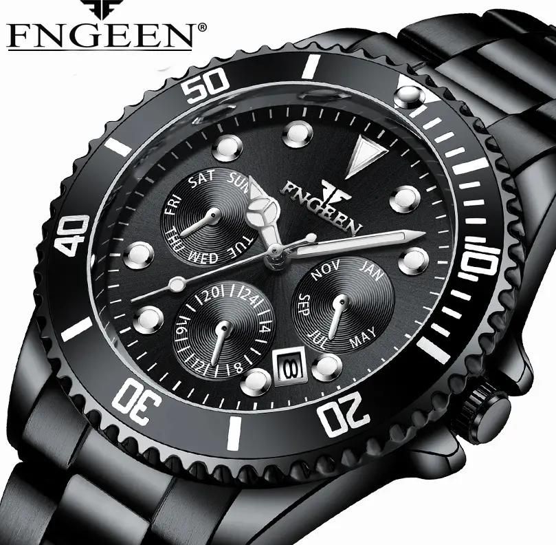 FNGEEN Lmitation Six-pin Design Men's Watch Waterproof Luminous Watch Male Calendar Student Watch