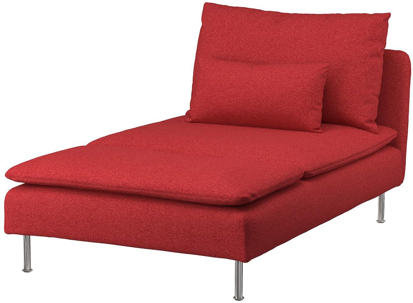 SÖDERHAMN Cover for chaise longue - Tonerud red