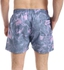 Pavone Tie-Dye Pattern Elastic Waist Swim Shorts - Grey & Purple