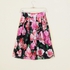 Generic Summer Style Floral Print Vintage Pleated Skater Skirt Fashion High Waist Ball Gown Women Skirt Elegant Saia-black
