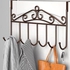 Metal Over-the-door Hanger With 7 Organizing Hooks For Towels, Clothes And Keys, Brown .