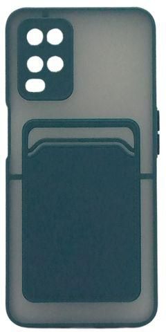 Shockproof Card Holder Matte Case For Oppo A54 - Green