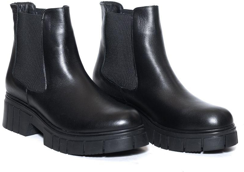 Crash Genuine Leather Chelsea Half Boot For Women - Black