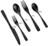 Matte Black Silverware Set, Bysta 20-Piece Stainless Steel Flatware Cutlery Set for 4, Satin Finish, Dishwasher Safe, Nice Box Package