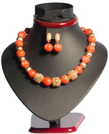 Women Fashion Jewelry Set - Coral Bead