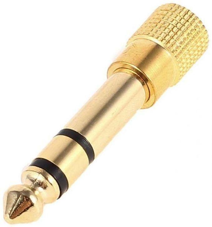 1/8 3.5Mm Female To 6.5Mm 1/4 Male Headphone Stereo Audio Jack Adapter Plug - Gold