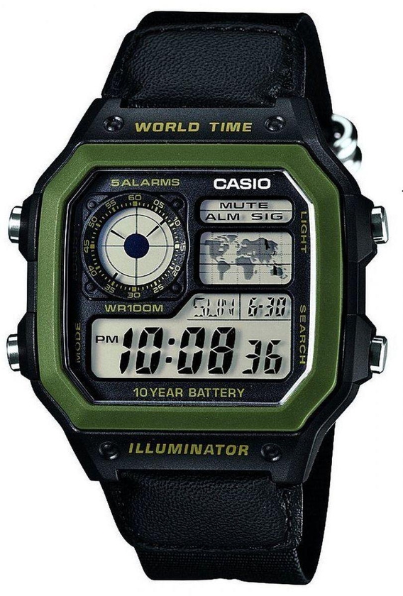 Casio Casual Watch For Men Digital Fabric - AE-1200WHB-1BV