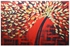Hand Made Wall Painting Red/White/Black 140x100 centimeter