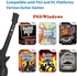 PC Guitar Hero Controller, Wireless PS3 Guitar Hero with Dongle for PC,Playstation 3 Guitar Hero Rock Band Would Tour Clone Hero Games - Black