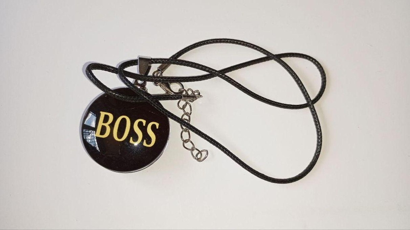 Fashion New Fancy Boss Pendant With Black Neck Chain