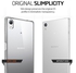 Sony Xperia Z5 Case Cover , Spigen , Clear Back Panel , Gray Bumper