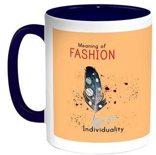 Meaning Of Fashion Printed Coffee Mug Blue/White 11ounce