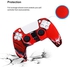 Skin for PS5 Controller Grips,Pandaren Skin Texture Pattern Cover for Playstation 5 Sweat-Proof Anti-Slip Silicone Cover Hand Grip x 2 with 8pcs FPS Pro Thumb Stick Cap Protector(Camouflage Blue&Red)