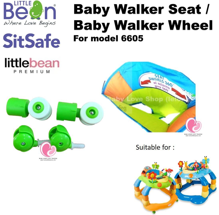 Little Bean / Sitsafe Walker Seat / Wheel Replacement 6605 1pc