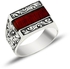 Erzurum Turkey Hand-made Red Enamel Silver Ring Size 9 BSELY013