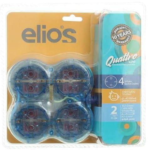 Elios Electric Joint (Quatro) with 4-Outlet - Blue - 10 Years Warranty