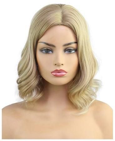 Short Curly Synthetic Hair Wig Gold 14inch